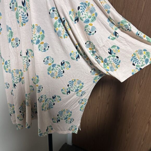 DISNEY T-Shirt Womens XXL Plus Mickey Floral Short Sleeve Tee Oversized Top Pink - Picture 4 of 6